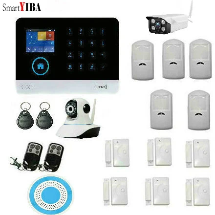 

SmartYIBA 3G GSM GPRS WIFI домашняя система охранной сигнализации приложение дистанционное управление RFID карта видео IP камера Поддержка 3G SIM