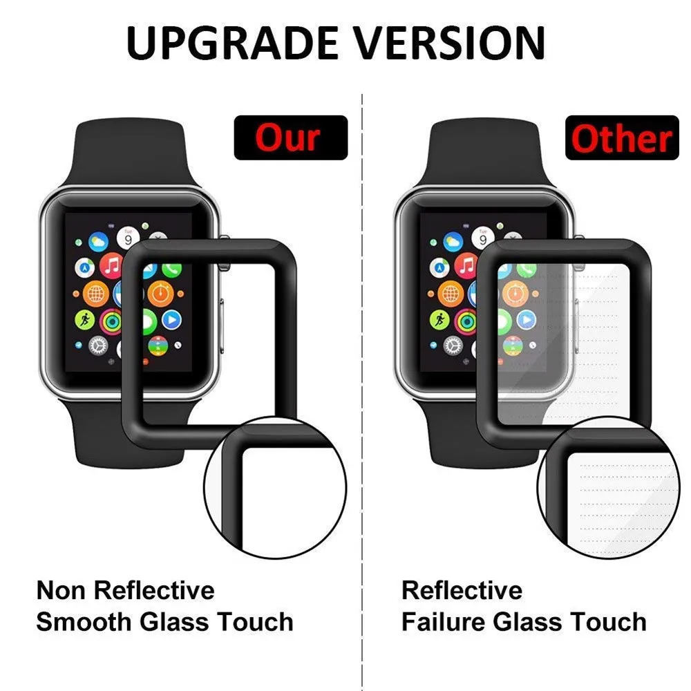 Закаленное 3d стекло для Apple Watch SE Series 6 5 4 3 2 пленка без пузырьков защиты экрана от