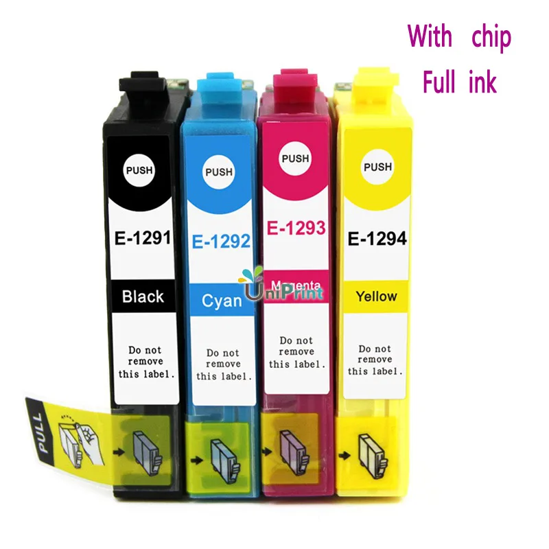 UP 4pcs T1291 Compatible ink cartridge for SX230 SX235W SX430W SX435W SX440W SX445W SX525WD B42 SX620FW t1291 t1292 t1293 | Компьютеры и