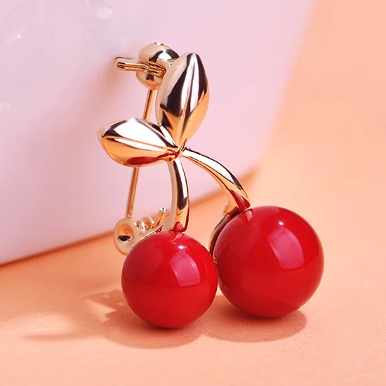 Брошь-брошь с красными вишнями булавки для хиджаба в виде букета Feminino Atacado de bijuteria
