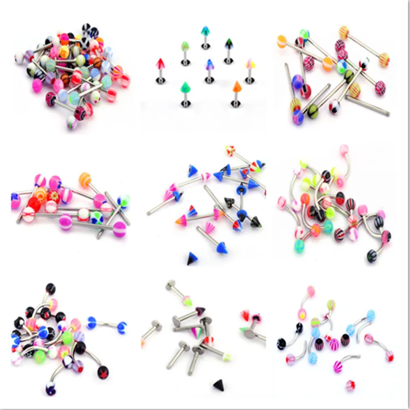 Акриловые Кольца для бровей пупка живота губ языка носа женщин ювелирные изделия