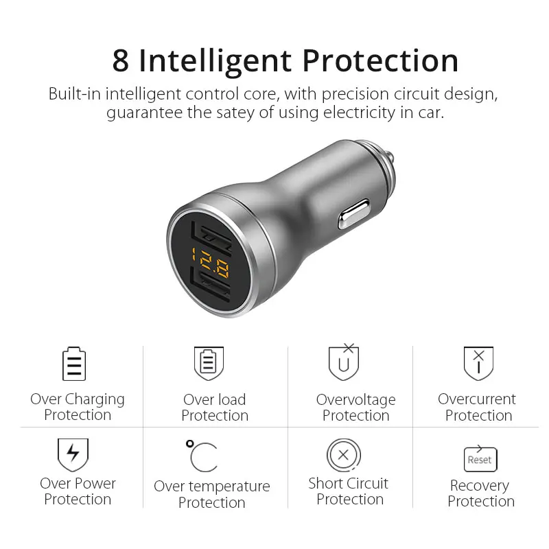 VANJEW C35 автомобильное зарядное устройство 2 usb порта выход 3.6A Макс быстрое для iPhone X