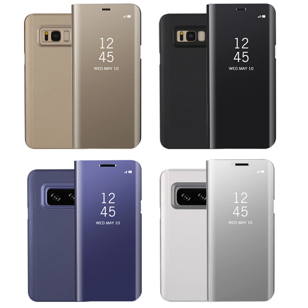 Для samsung S8 Дело Грязезащищенная чехол для Galaxy Note 8 плюс кожа Смарт сна Clear вид