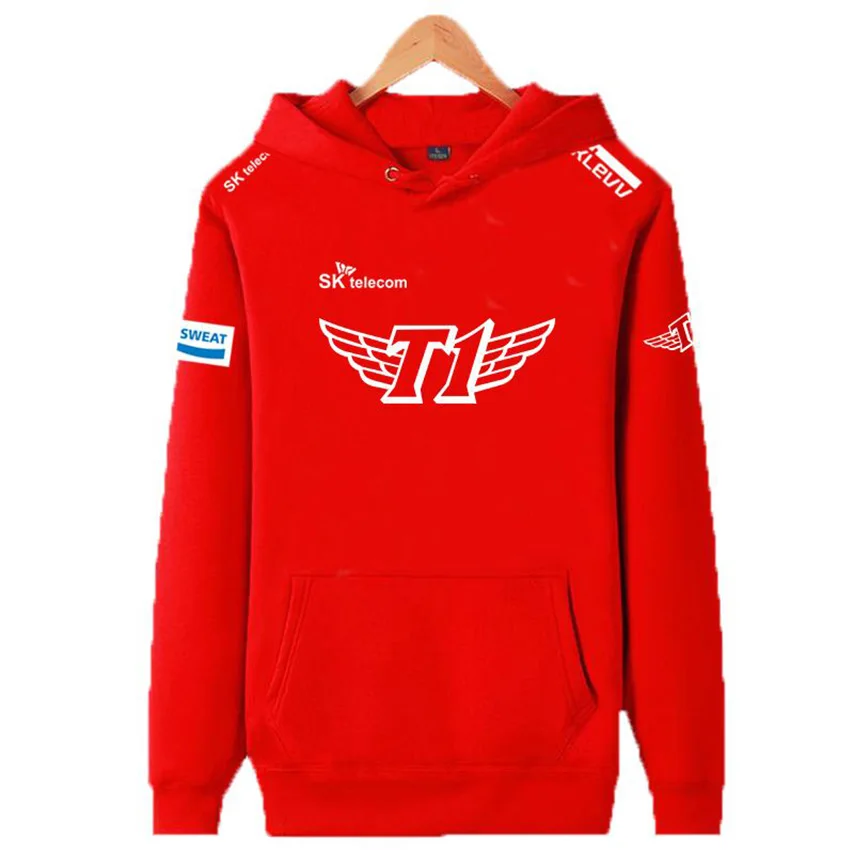 Мужские толстовки Skt1 пуловер флисовая толстовка с длинным рукавом Skt T1 Толстовка