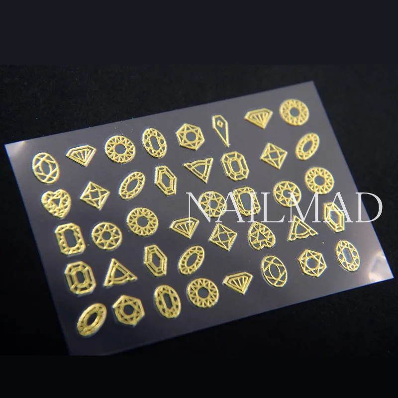 1 лист NailMAD Алмазная наклейка для дизайна ногтей в виде сердца Artascope 3D треугольная