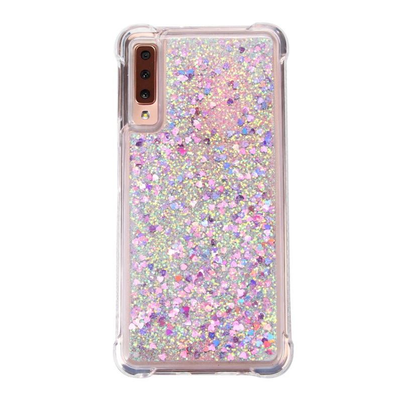 Shell Protection For Samsung Galaxy A3 A5 A6 A7 A8 Plus 2016 2017 2018 Shine Liquid Quicksand Dynamic Back Clear Cover |