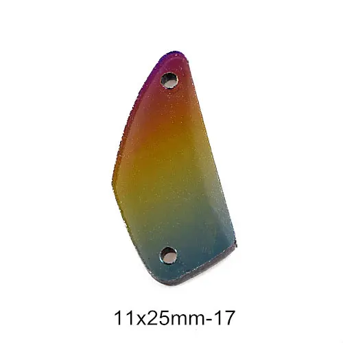 P17-11X25mm 20 шт радужные зеркальные пришитые Стразы неправильной формы акриловые зеркальные радужные хрустальные Каменные Стразы для шитья свадебного платья B3734 - Цвет: P17-11X25mm