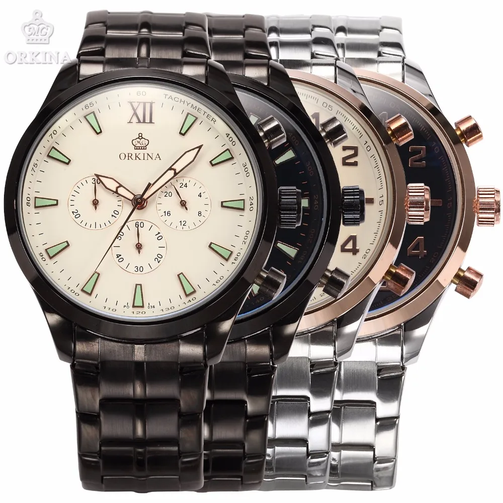 

Luxury Brand MG ORKINA Mens Watches Stainless Steel Band Japan Movt Analog Big Dial Relogio Male Quartz Watch Reloj Hombre