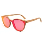 Бервер новые деревянные солнцезащитные очки для женщин и мужчин круглые бамбуковые солнцезащитные очки Зебра деревянная оправа очки поляризованные линзы Винтажные Солнцезащитные Очки