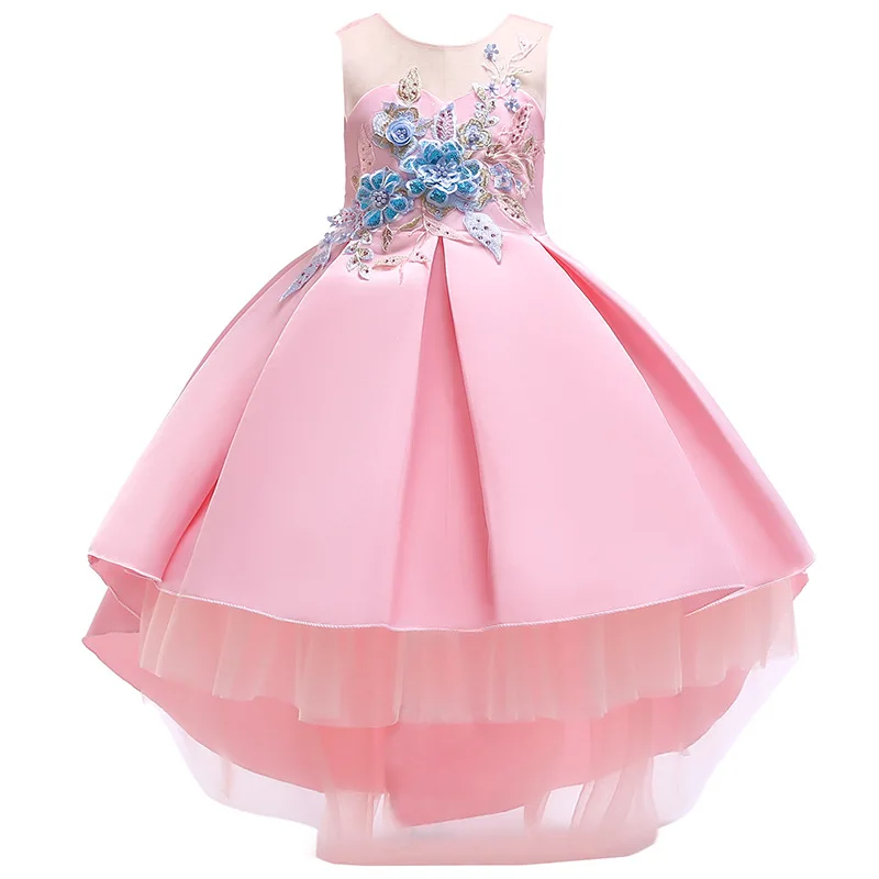 Girls Dress Appliques Flower For Party birthday Present Christmas Princess Ball Gown Children Clothing | Детская одежда и обувь