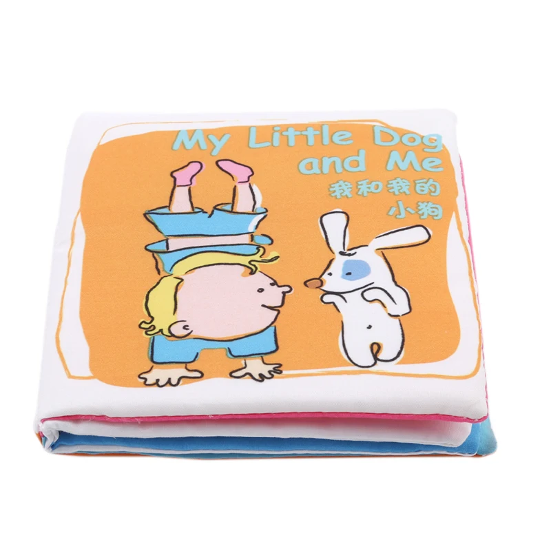 Детские мягкие веселые тканевые книги I Love Papa Mama Brother Dog милые Развивающие игрушки