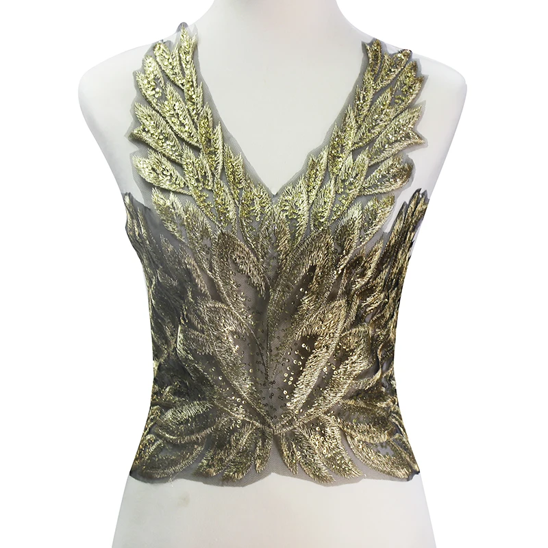 5 шт. золотая металлическая черная сетка с блестками кружево вышивка аппликация