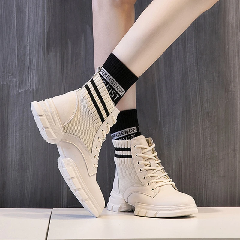 Women's Ankle Boots 2019 Spring Autumn Genuine Leather Casual Woman Shoes Rubber Sole Ladies Boot | Обувь