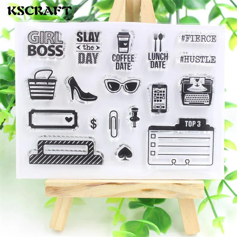 KSCRAFT Кофе Дата прозрачный силиконовый штамп/печать для DIY Скрапбукинг/фотоальбом