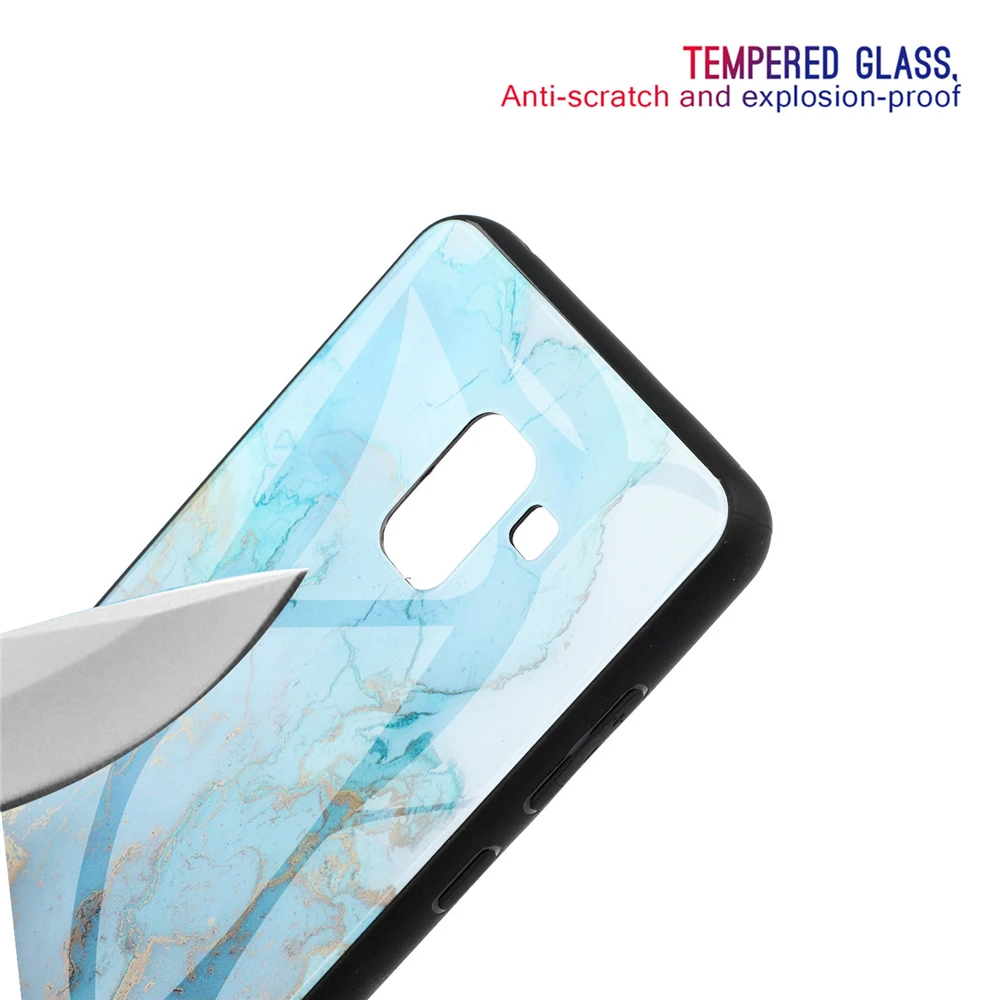 Чехол из закаленного стекла для Samsung Galaxy J2 J3 J4 J5 J6 J7 гранитный мрамор задняя крышка