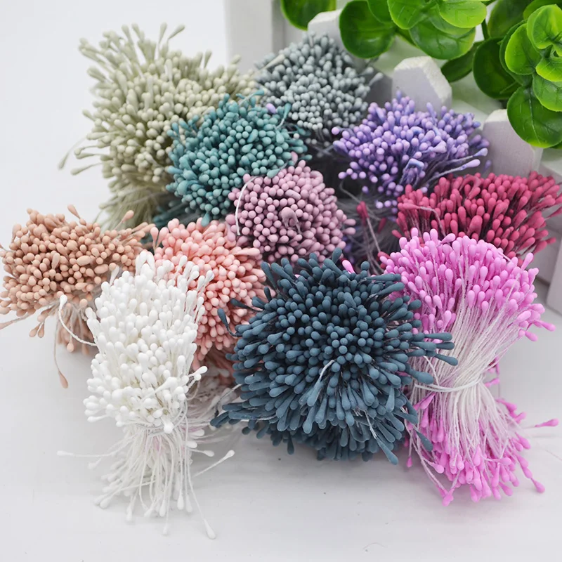 

400pcs/lot 1.5mm Mini Double Heads Stamen Artificial Flowers Pistil Cake Decor DIY Scrapbooking Wedding Party Craft Fake Flower