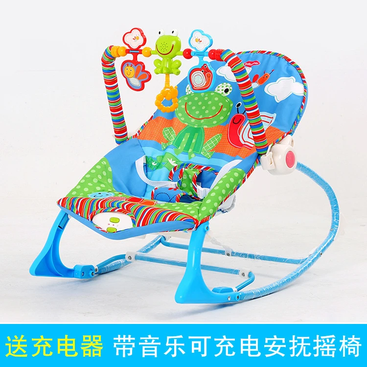 Бесплатная доставка синее электрическое детское кресло-качалка музыкальное для