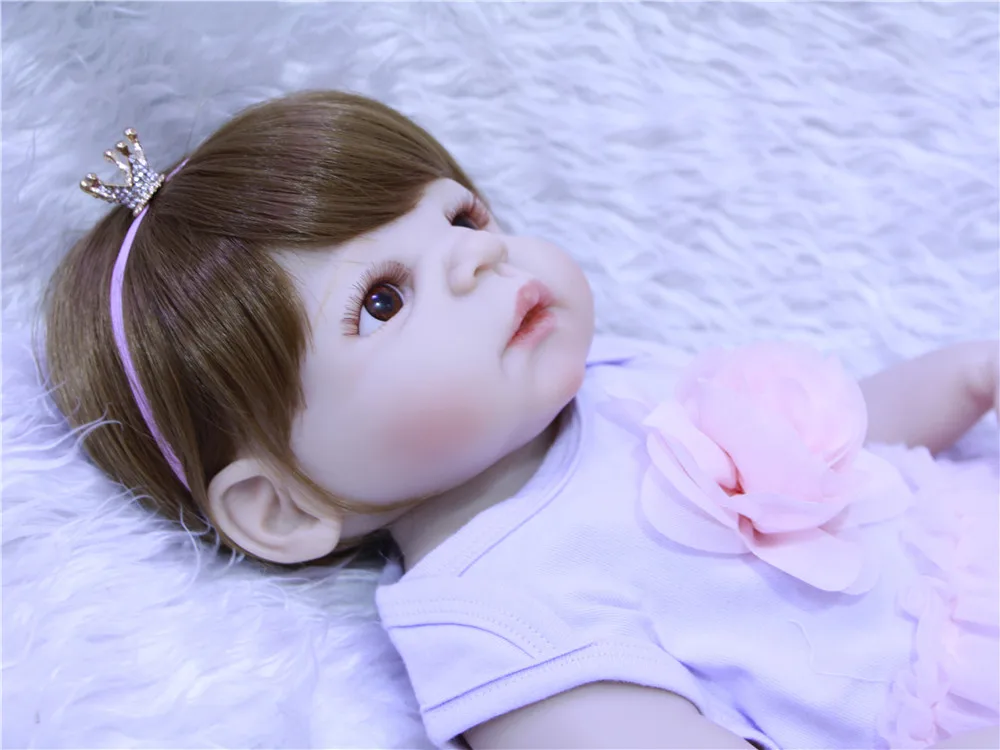 Кукла реборн силиконовая модная Реалистичная кукла младенец 55 см полностью