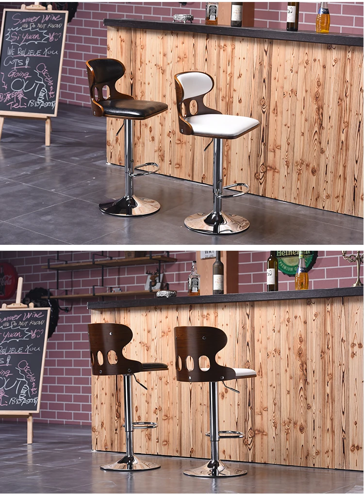 

Solid wood bar chair.. Rotating lifting bar chairs