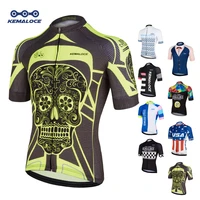 kemaloce cycling jersey wear yellow bright skeleton china short sleeve bicycle shirts clothing crane summer men bike shirts