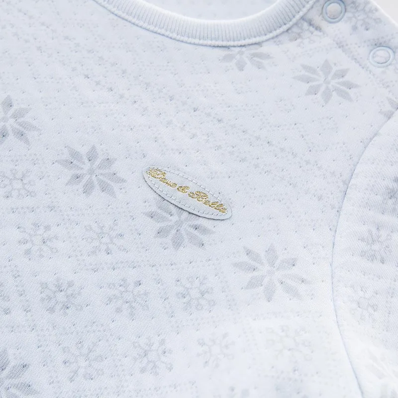 DB6039 Детская осенняя пижама с принтом в виде снежинок | одежда и обувь