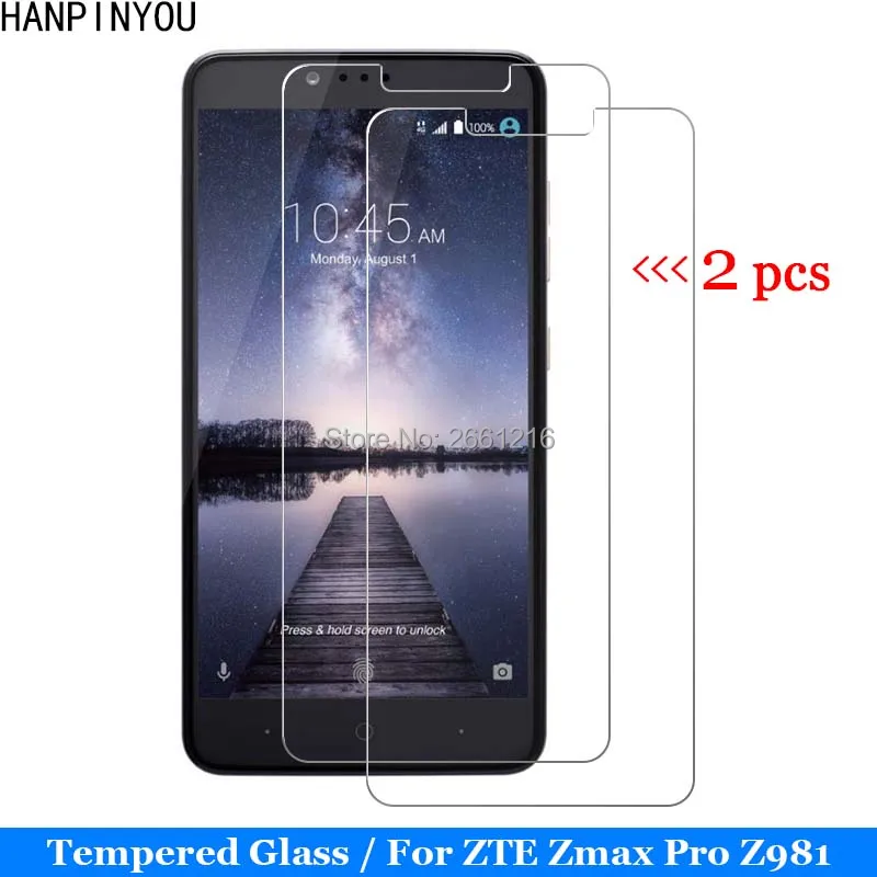 2 шт./лот для ZTE Zmax Pro закаленное стекло 9H 2.5D Премиум Защитная пленка экрана Z981 Z988 6 0