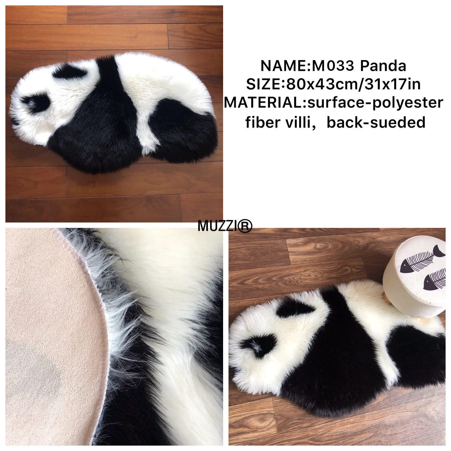 M033 80x43cm Модный ковер с принтом зебры/коровы, бархатные коврики из искусственной кожи, коровья кожа, животные, натуральная форма, ковры, декоративные коврики - Цвет: M033 80x43cm