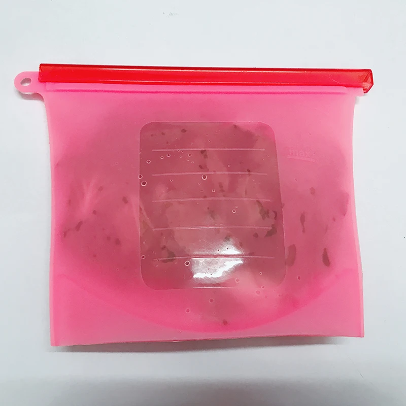 2 шт 1000 мл многоразовые силиконовые пакеты ziplock для хранения еды свежих фруктов |