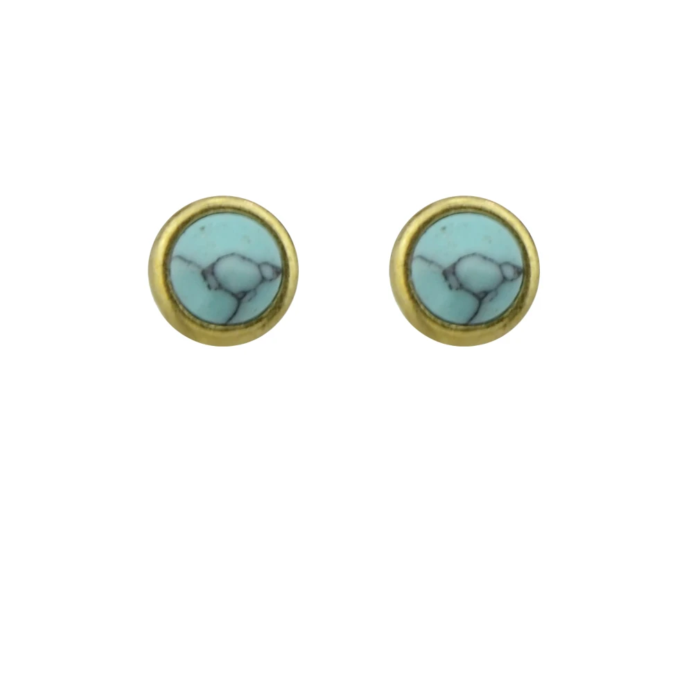 FANHUA Ethnic Boho Earrings Ear Jacket Antique Gold Color with Rhinestone and Blue Stone Flower Stud For Women | Украшения и