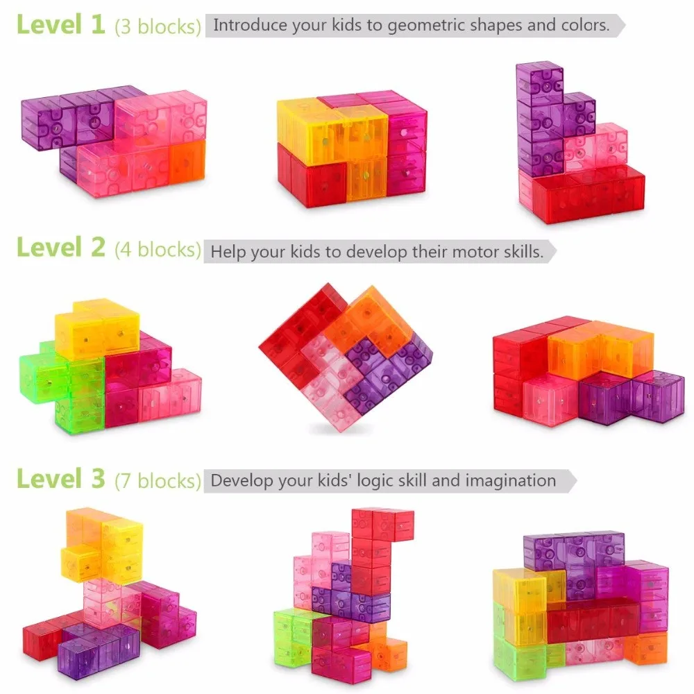 3x3 магнитный кубик строительные блоки 3D Магнитная плитка 7 шт. в наборе