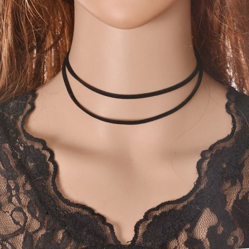 Ожерелье чокер из искусственной кожи с двойным слоем|necklace gothic|choker necklace gothicchoker |