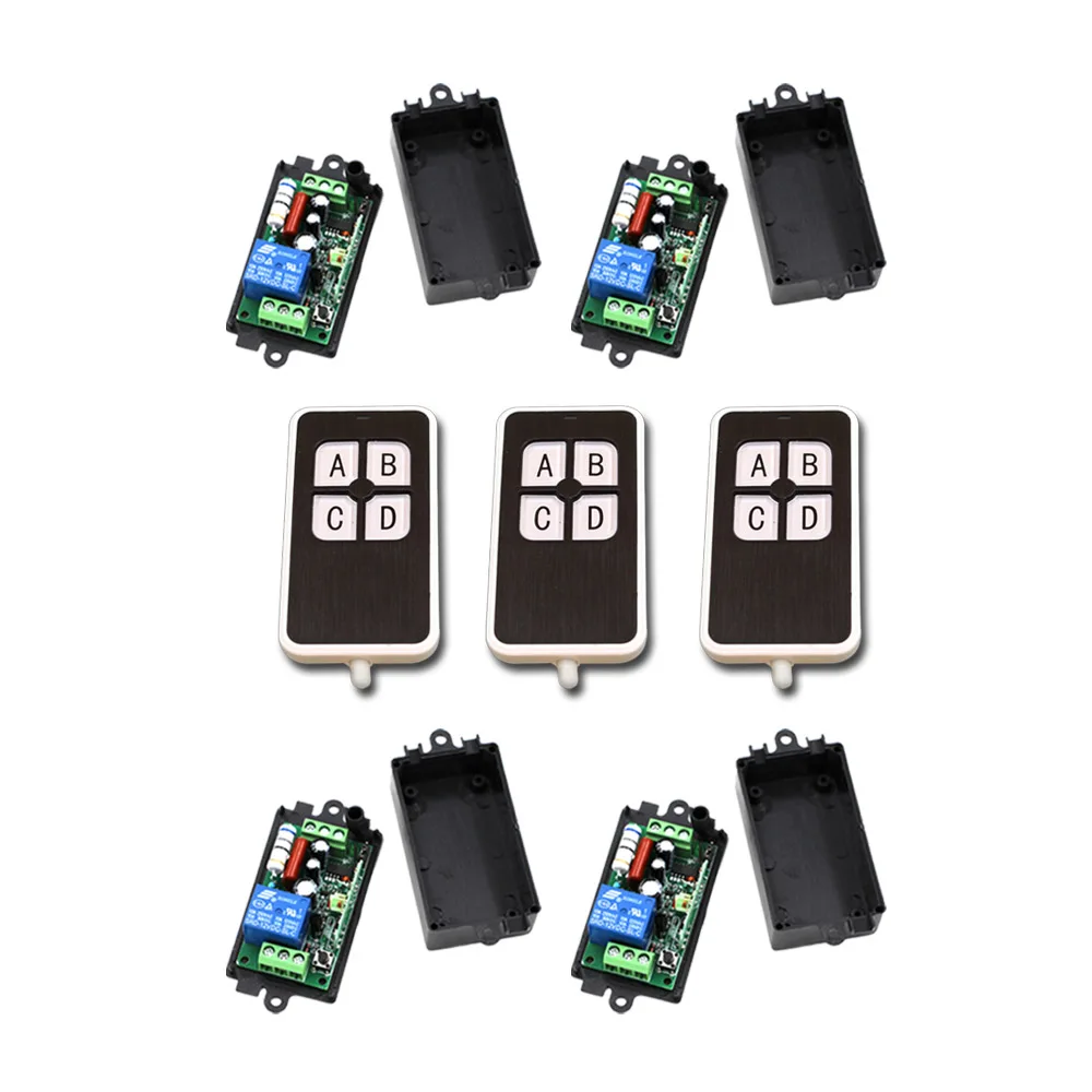 

Burst Section AC110V 220V 1CH беспроводной переключатель системы дистанционного управления 3 шт Водонепроницаемый передатчик с 4 кнопками + 4 приемника Г...