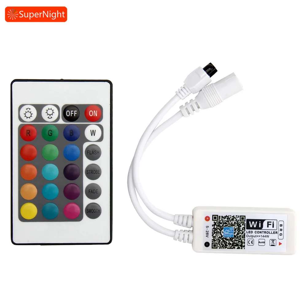 SuperNight Smart Wi Fi контроллер для 3528 5050 RGB светодиодные ленты DC5-28V Alexa IOS приложение Android