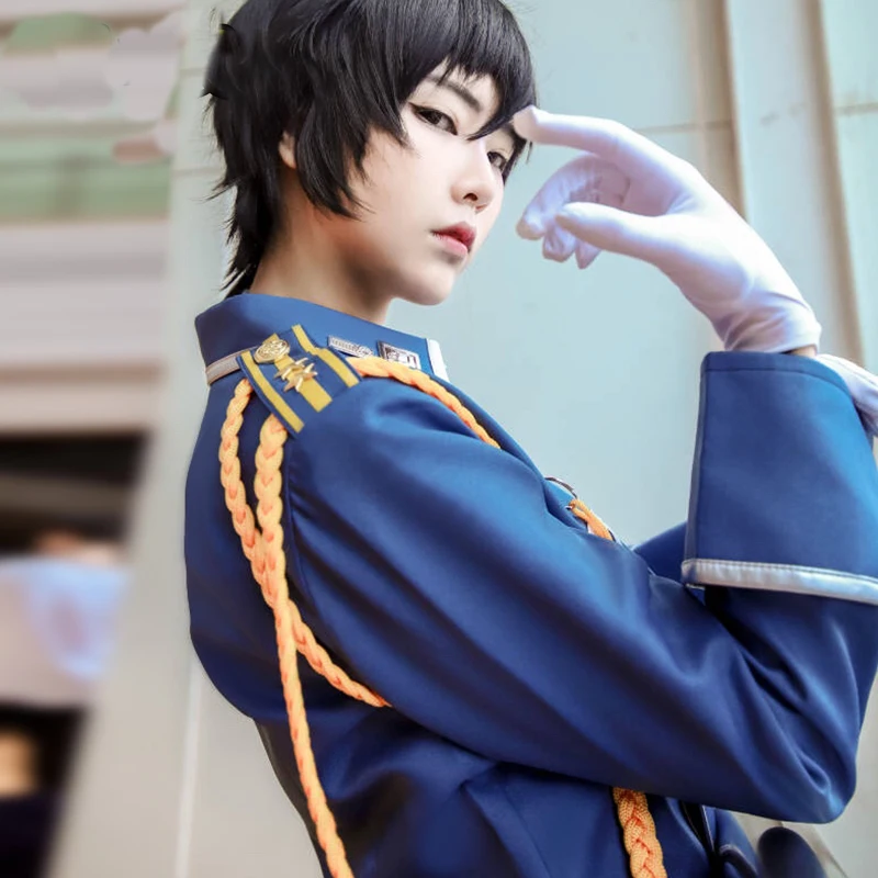 Армейская форма Roy Mustang металлический алхимик полный комплект костюм для