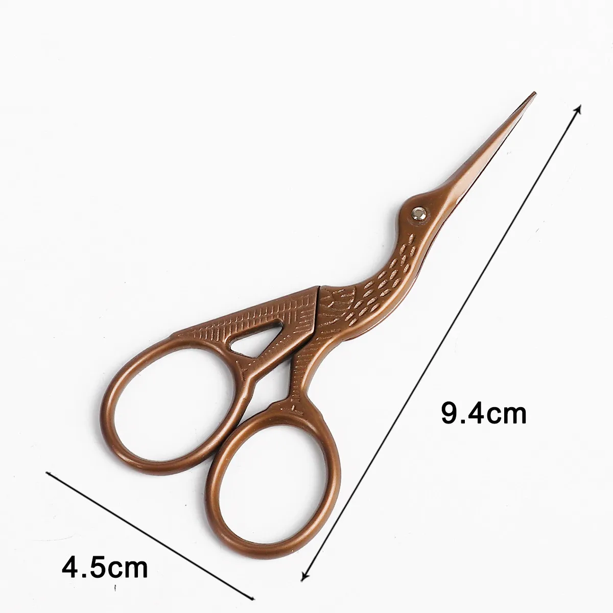 9.4cm 1 шт./лот, прочные винтажные классические ножницы для вышивания из нержавеющей стали, ножницы для дизайна ногтей, аист, журавль, ножницы для птиц, инструменты для укладки - Цвет: 9.4cm