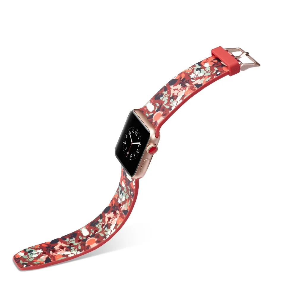 Camouflage flowers print Colorful Silicone Replacement Sport Band For Apple Watch Series1234 Strap iWatch Sports Edition | Наручные часы