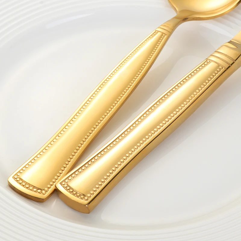 Набор столовых приборов из нержавеющей стали 5 шт./лот 18/10|gold cutlery set|dinnerware settableware set