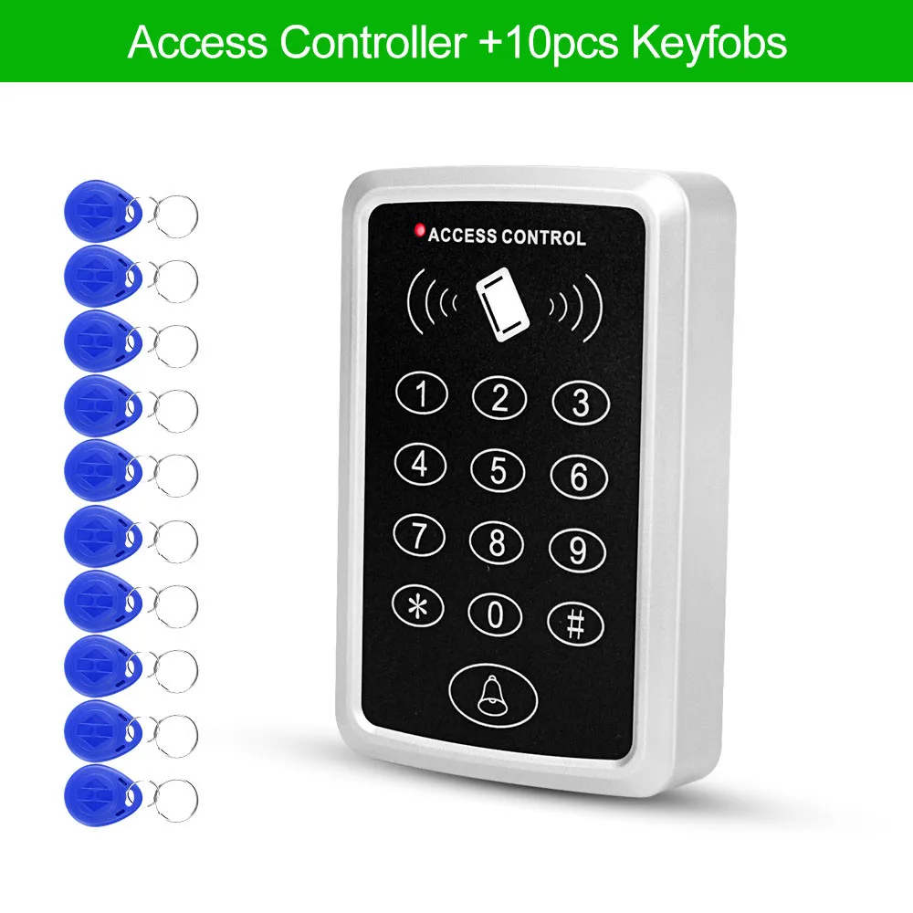 keypad with 10 keys RFID Клавиатура система контроля допуска к двери водонепроницаемый защитный чехол непромокаемый открытый 125 кГц EM кард-ридер Открыватель двери 10 шт. ключи - Цвет: keypad with 10 keys
