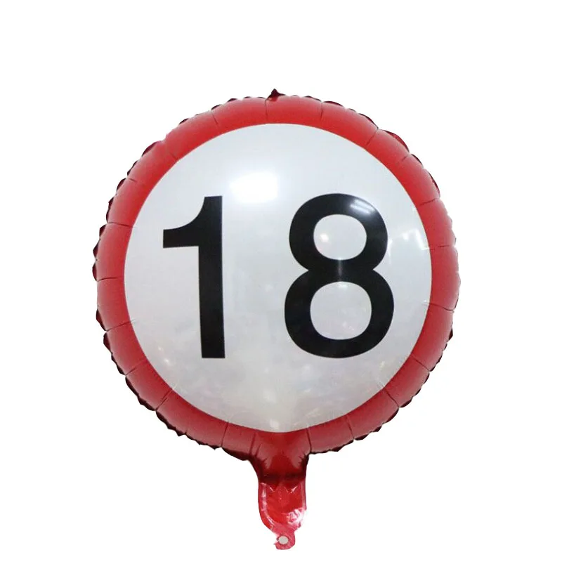 18 ball Цифра шар фольга 18 30 40 50 лет Гелиевый шар фигура День Рождения шар воздушные шары цифра Globos юбилейное Украшение 18 дюймов - Цвет: 18 ball