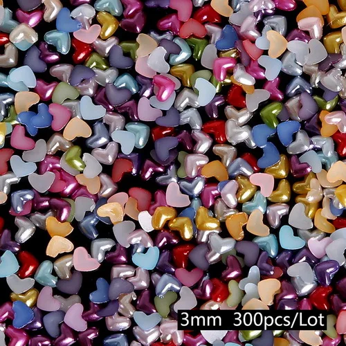 3mm heart 20-1000 намоток Mix 37 Цвета жемчуг имитация кабошон одежды декор с изображением сердечка цветка бусины ABS принадлежности DIY Швейные аксессуары - Цвет: 3mm heart
