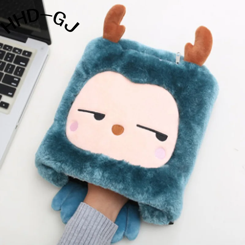 HHD-GJ зимний теплый коврик для мыши Totoro толстый мультяшный медведь плюшевый с подогревом с браслетом милый игровой коврик для мыши - Цвет: 5