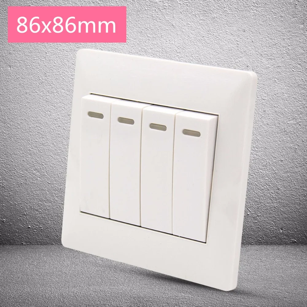 DS721 4 класса белый цвет 16A/250В 86*86 мм настенный выключатель для украшения дома