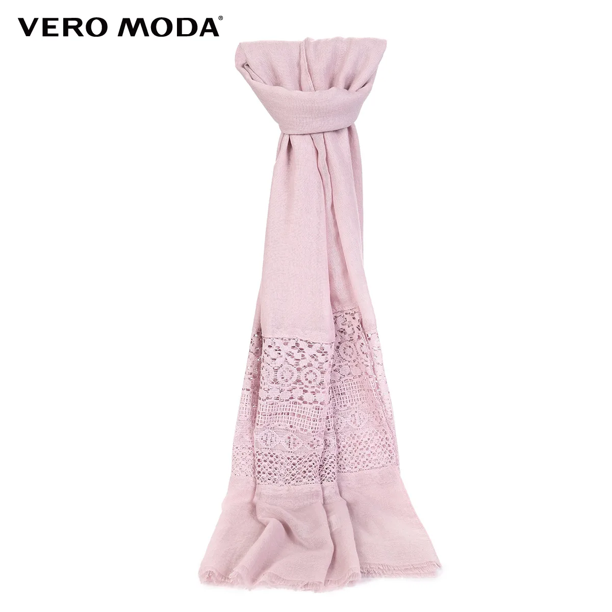 Vero Moda 2019 Новая мода кружева необработанные края прямоугольник женщин шарф |