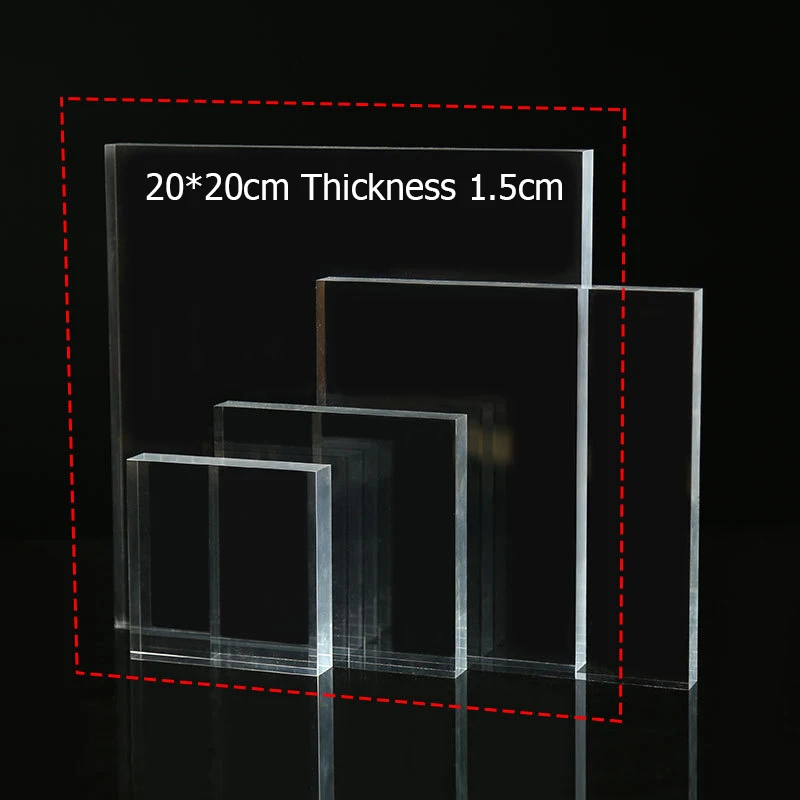 20x20 Clear Квадратный Твердый акриловый дисплей стенд шкаф магазин Розничная ювелирные изделия часы искусство счетчик дисплей подъемный Блок прозрачный черный матовый белый - Цвет: 20x20 Clear