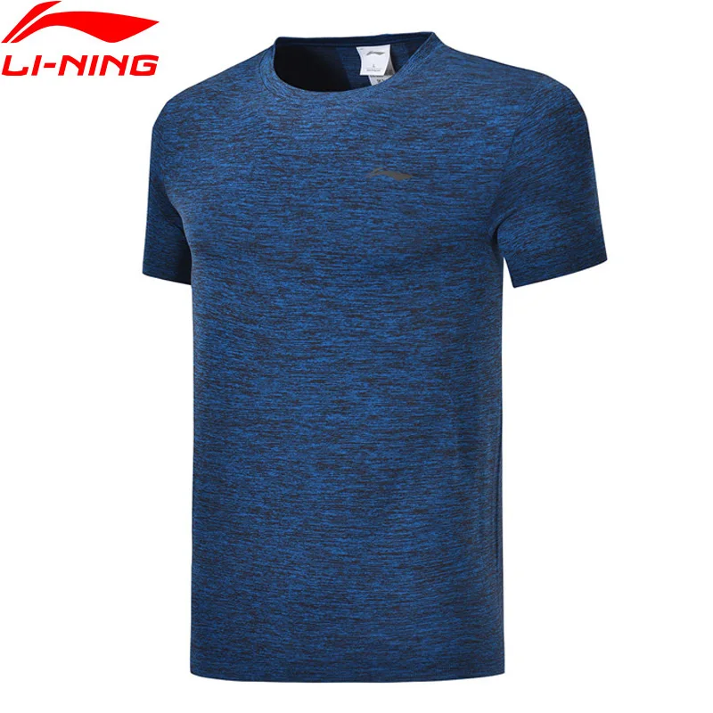Мужская Спортивная Футболка Li Ning из нейлона и полиэстера стандартная бесшовная