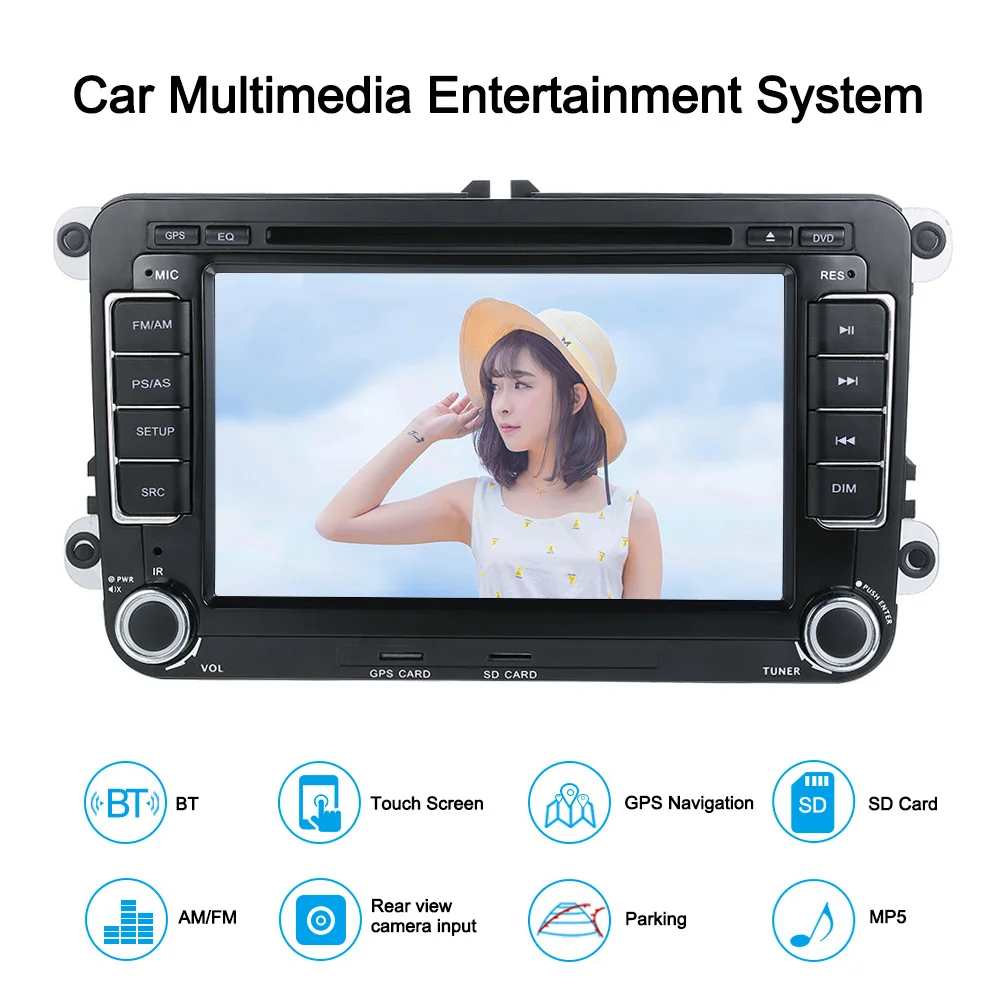Новый универсальный автомобильный DVD плеер 2018 KKmoon 2 Din с GPS навигацией 7 дюймов HD BT