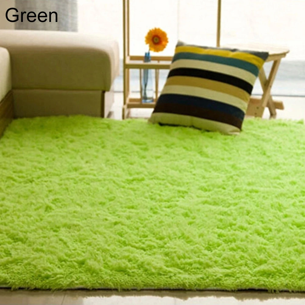 Grass Green 1pc Floor Carpet Mat Soft Anti-Skid Rug Rectangle Area Rug For Home Living Room Bedroom Home Garden - Цвет: Grass Green