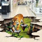 3D стерео реалистичный тигровый пол, обои для парка, уличная 3D плитка, наклейка, нескользящая Водонепроницаемая утепленная 3D обои