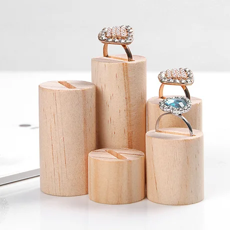 5 шт. держатель для дисплея из цельного дерева с кольцом витрина демонстрации