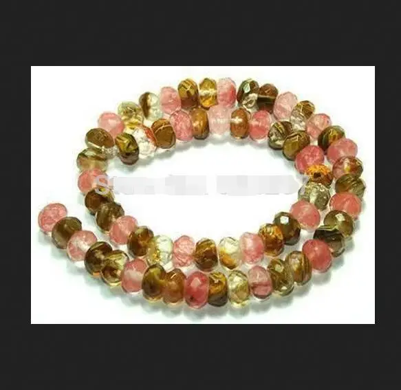 5X8mm Faceted Roundel Watermelon Tourmaline Gem loose Beads 14&quot | Украшения и аксессуары